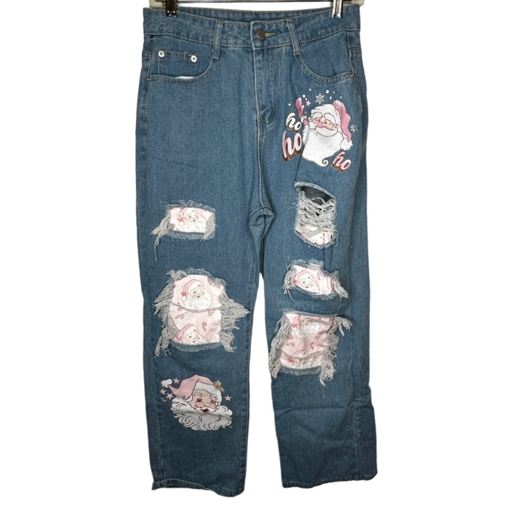 Christmas Distressed Jeans‎